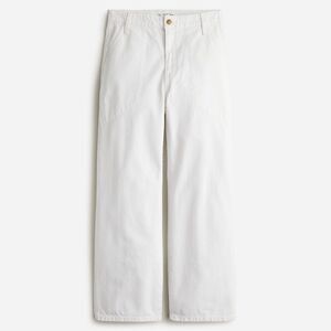 J. Crew Sailor High Rise Slim Wide Leg Jeans in White Denim